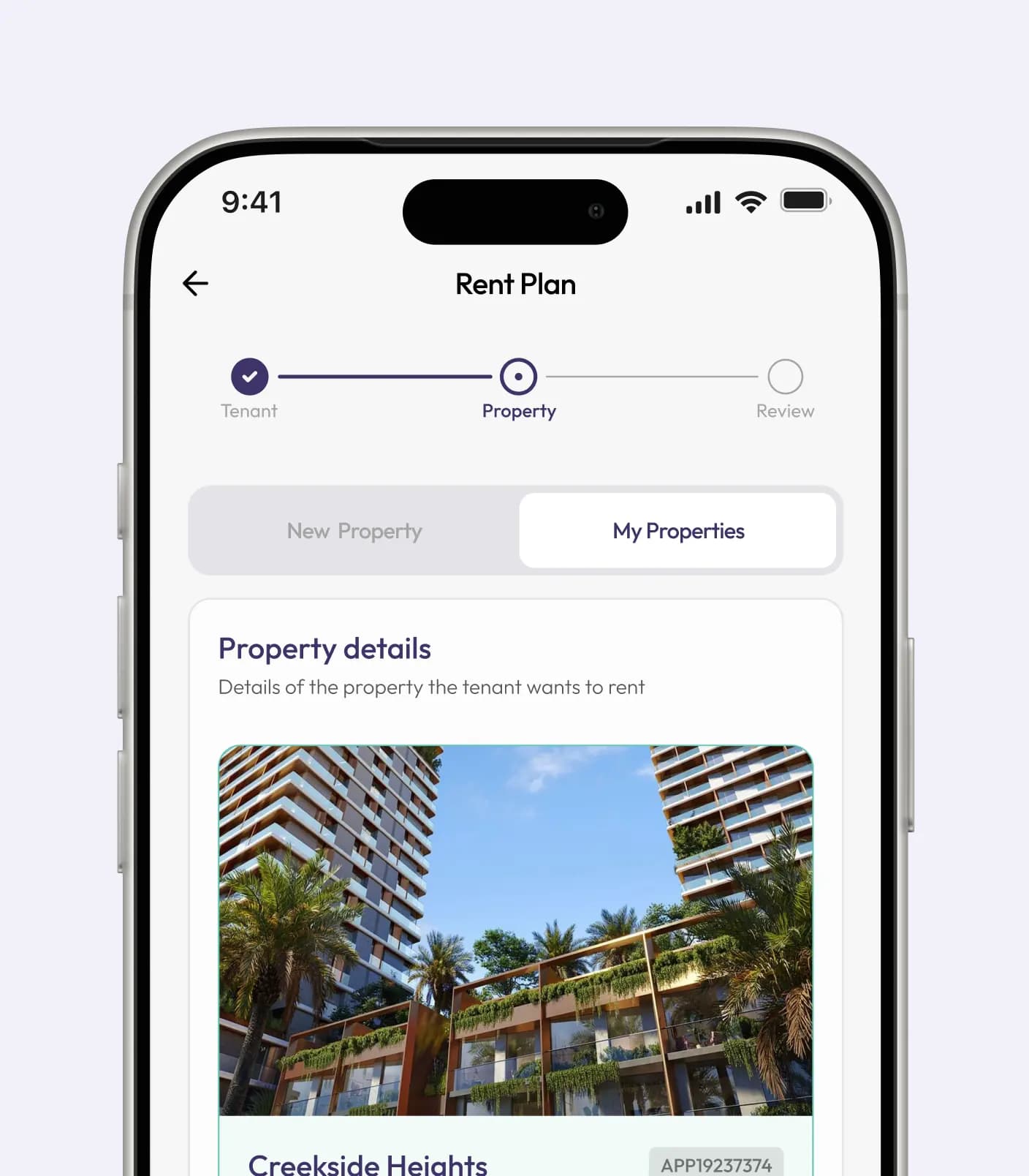 Send a rent plan